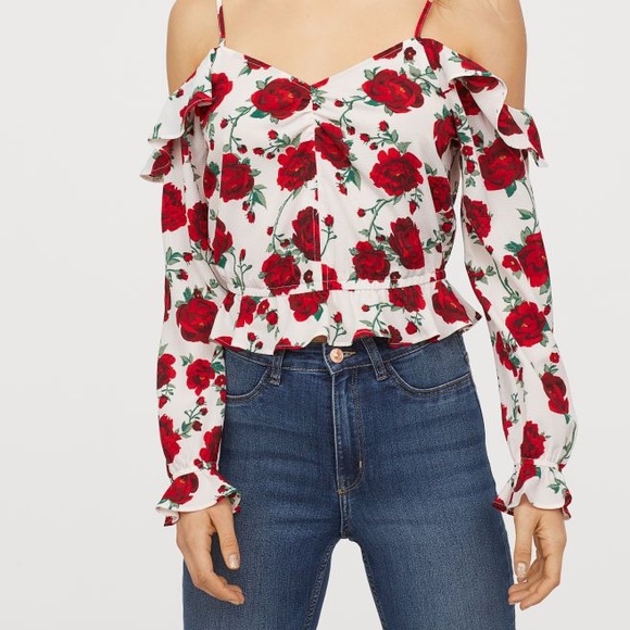 H&M Rose Blouse 🌹 - Picture 1 of 10